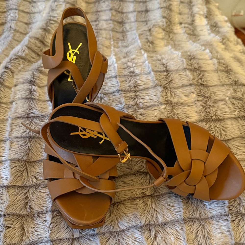 Yves Saint Laurent Women's Brown Strappy Heels